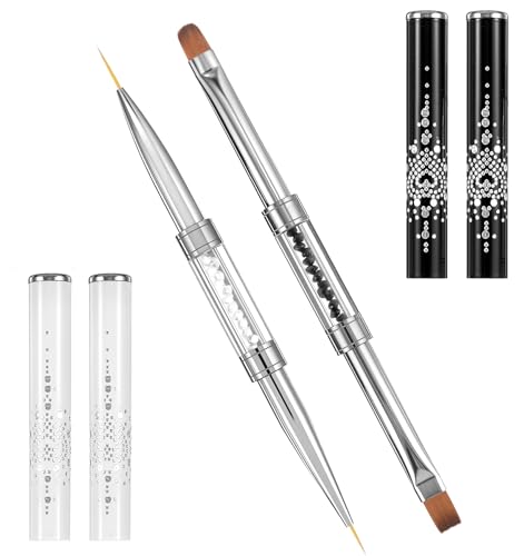 Thrymme Hard Gel Nail Brushes, 2 Pcs Dual-Ended Builder Gel Tools