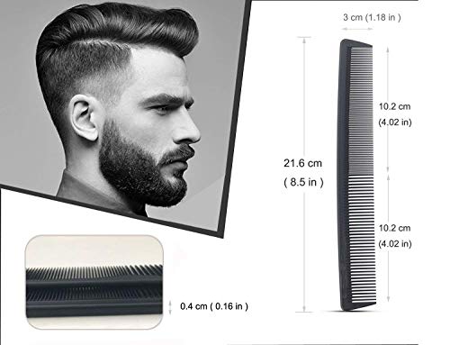 AFT90 Carbon Fiber Teasing & Barber Comb Set, Fine and Wide Tooth