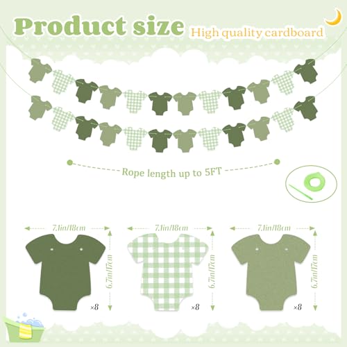 Green Bodysuit Birthday Banner | Baby Shower Decorations