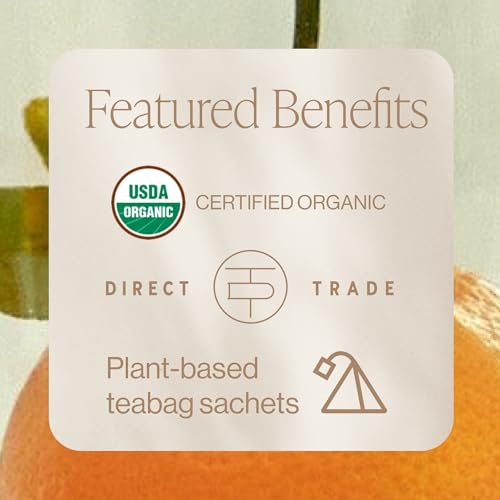 Rishi Tea Tangerine Hibiscus Herbal Tea Bags - Organic, Caffeine Free, 30 Count
