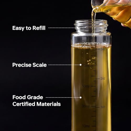 4 Pack 100ml Glass Olive Oil Sprayer Set - Refillable Fine Mist Dispenser