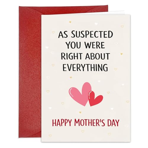 Funny Mother's Day Card with Envelope - Humorous Gift for Mom