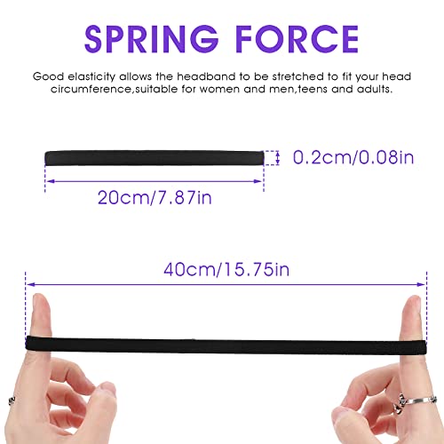 Sibba 4-Piece Athletic Sports Headbands Non-Slip Elastic Thin Hair Bands for Men and Women