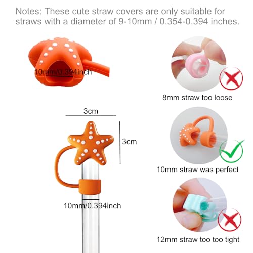 Silicone Straw Cover for Stanley Cup - Starfish Shape Topper