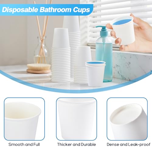 300 Pack 5oz Disposable Paper Cups - Sturdy, Leak-Proof White Cups