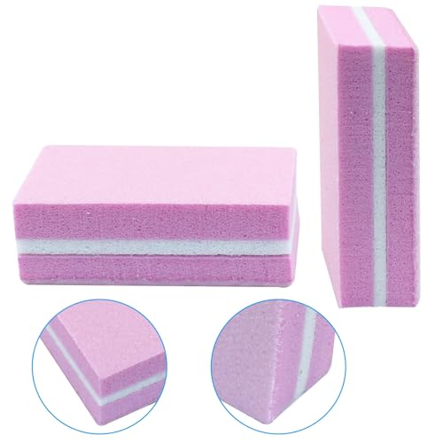 Verkelly Mini Nail Buffer Blocks 50 Pcs Pink 100/180 Grit