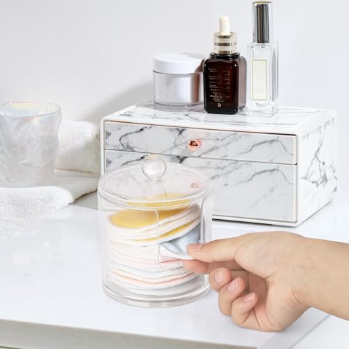 Clear Plastic Cotton Pad Holder & Dispenser - Tbestmax Makeup Organizer