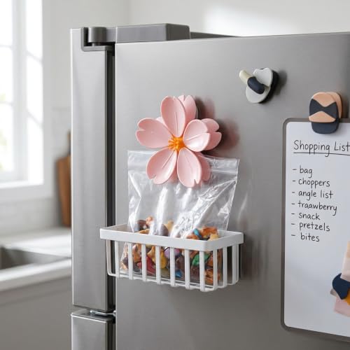 Cherry Blossom Magnet Bag Clips - Cute Reusable Fridge Sealing Clips