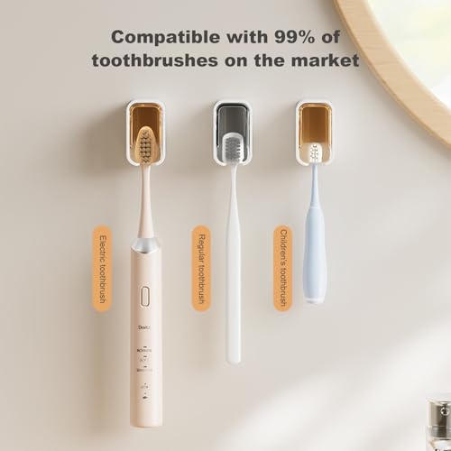ROOM127 Wall Mounted Toothbrush Holder Set with Dispenser - Gray
