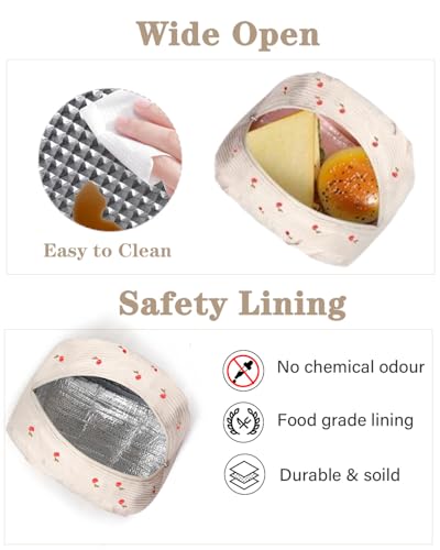 8L Cherry Insulated Lunch Tote Bag for Women - Lightweight & Stylish