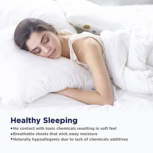 Lane Linen Organic Cotton King Size Pillowcases Set of 2 - Ultra Soft & Eco-Friendly