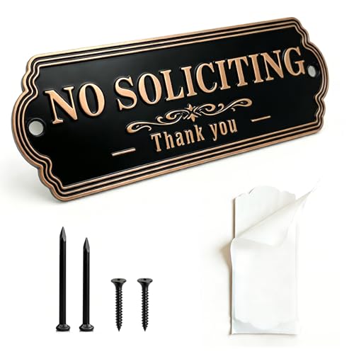 CBCJIEHUXL Premium Brass No Soliciting Sign - 6" x 2.4"