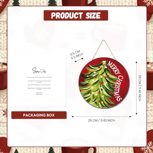Christmas Tree Door Sign - Merry Christmas Wooden Wreath Hanger - Tree Design - Variation: Christmas Tree