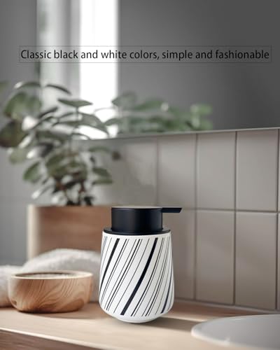 UNBONSOUHAIT Ceramic Foam Soap Dispenser, 12oz Refillable White Bottle