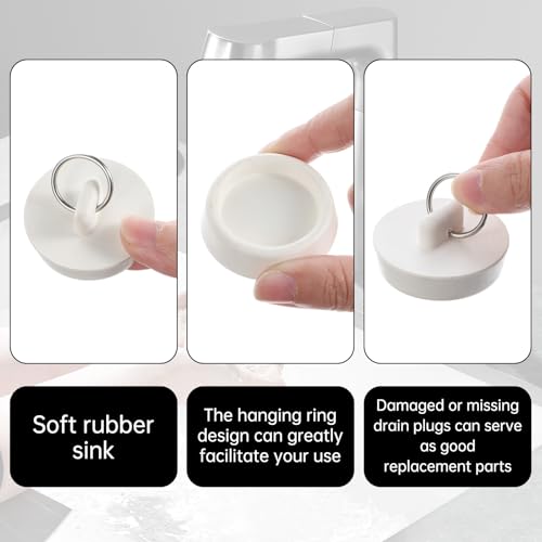 2 Pack Rubber Drain Stopper for Bathtubs & Sinks - Fits 1.5-1.625 Inch