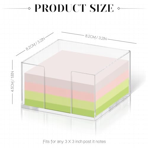 Acrylic Sticky Note Dispenser - 3x3 Inch Note Holder for Desk