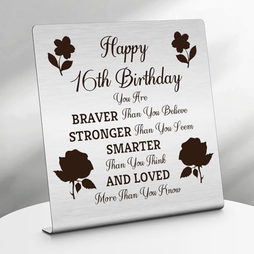 16th Birthday Inspirational Decorative Sign for Girls