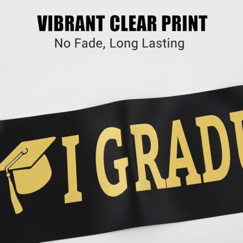 Embroidered Class of 2026 Graduation Stole and Golden Hairband Set