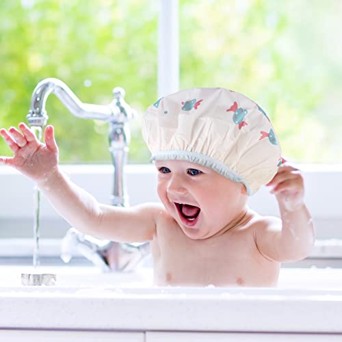 Pengxiaomei 3-Pack Waterproof Reusable Shower Caps with Elastic Band