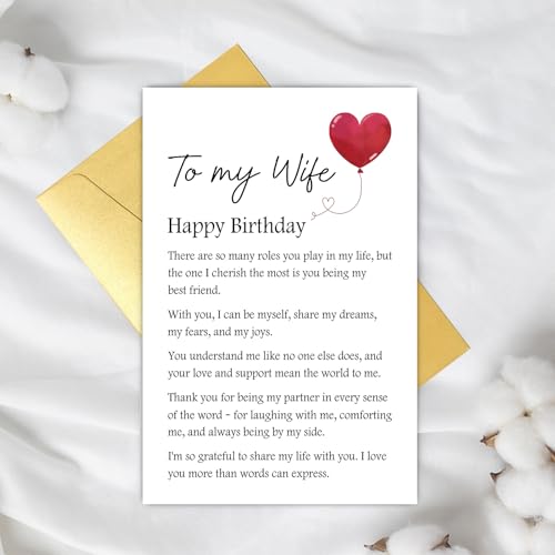 Sweet Wife Birthday Card with Poem - Perfect Gift from Husband