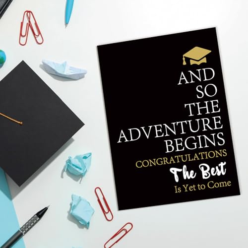 Inspirational Graduation Card - Black & Gold Keepsake Gift (Model SK-131)