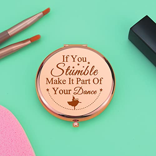 Compact Makeup Mirror with Dance Motivational Quote for Dancers