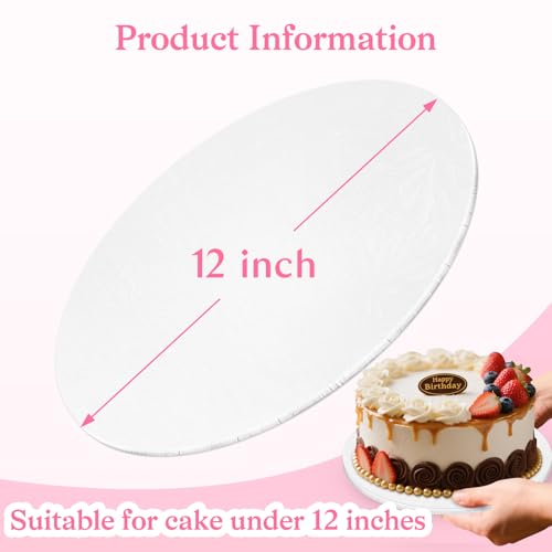 Ciyufavo 12 Inch Round Cake Drum - Sturdy 1/4" Thick Cake Board (2 Pack)