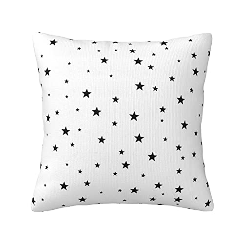 VARUN Black Stars Double-Sided Pillow Cases 18x18in - Elegant Plush Cushion Covers for Sofa & Bed