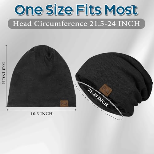 2 Pack Slouch Beanie Warm Mens Womens Soft Beanies Hats Slouchy Oversized Caps Knit Hats Winter Gift for Men