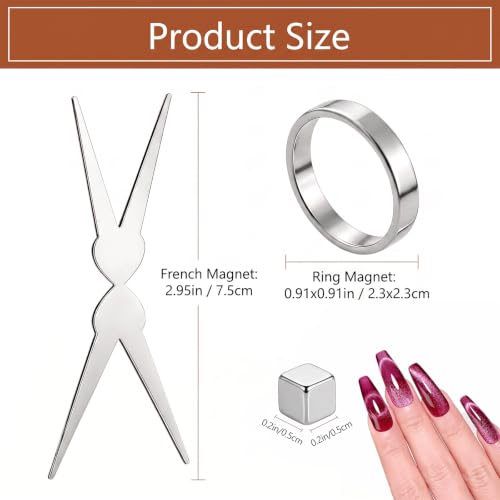 Cat Eye Nail Magnet Set - Hollow Ring, Square & French Y Magnets