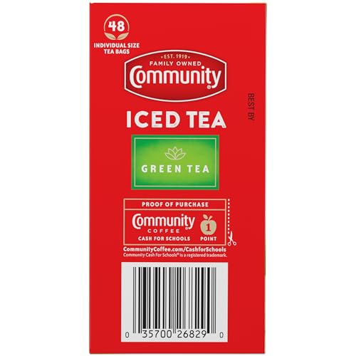 Community Coffee Green Tea Bags - 48 Count, Individual Pack, Hot & Iced Tea