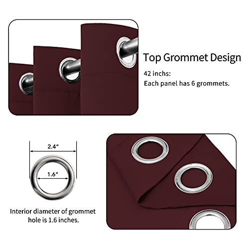 Easy-Going Blackout Curtains - 2 Panels, 42x63 in, Wine, Noise Reduction