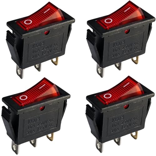 120927-24 Lighted Rocker Switch 4-Pack for Electric Fireplaces