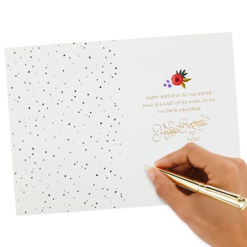 Hallmark Signature Birthday Card for Sister - Elegant Cake Design