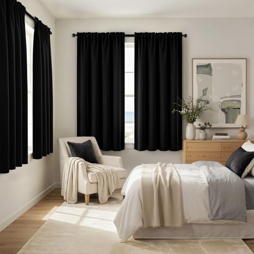 MIULEE Blackout Curtains, 40"x63" Thermal Insulated Rod Pocket Drapes - 2 Panels