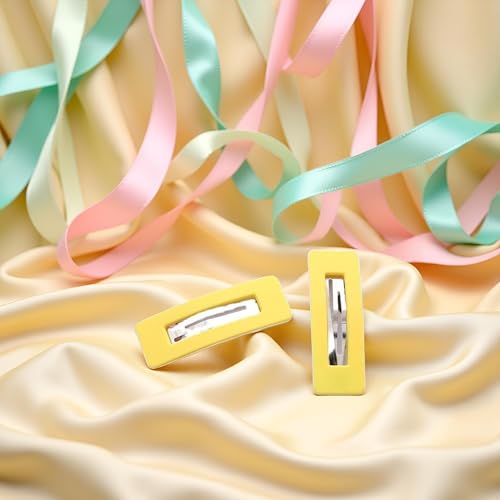 Myuiao Yellow Matte Square Hair Clips Set for Women and Girls