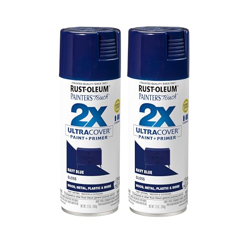 Rust-Oleum Painter's Touch 2X Spray Paint, Gloss Navy Blue - 12 oz (Pack of 2)