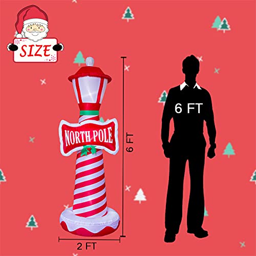 6FT Inflatable Christmas Decor with LED Lights for Yard and Lawn