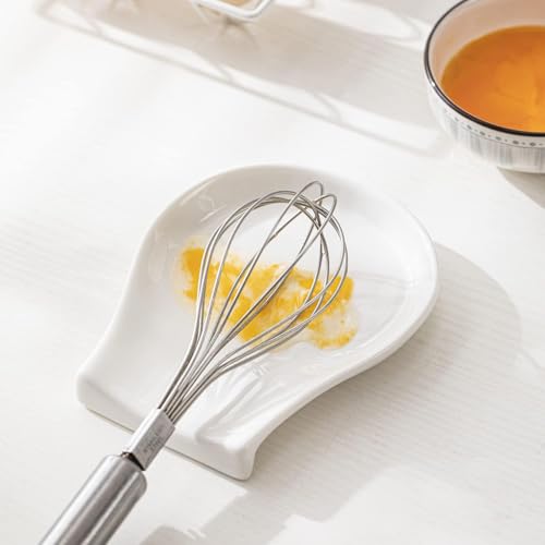 HOMBENE 4.5 Inch Porcelain Spoon Rest for Kitchen Counter and Stove Top