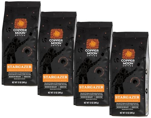 Copper Moon Stargazer Blend Medium Roast Whole Bean Coffee, 12 Oz (Pack of 4)