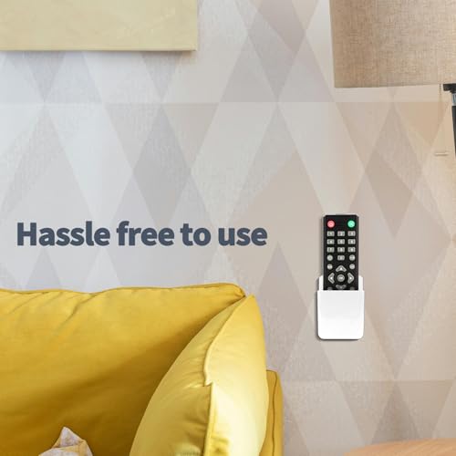 Wall Mount Remote Control Holder - Adhesive Storage Organizer, White (2 Pack)