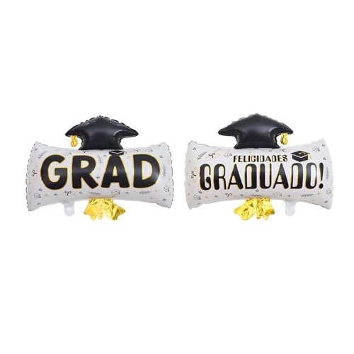 Graduation Diploma & Cap Foil Balloons - Congrats Grad Decor