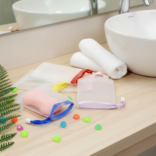 Styquenzer 10 Pack Exfoliating Mesh Soap Pouches - Soft Soap Saver Bags with Drawstring for Bath and Shower