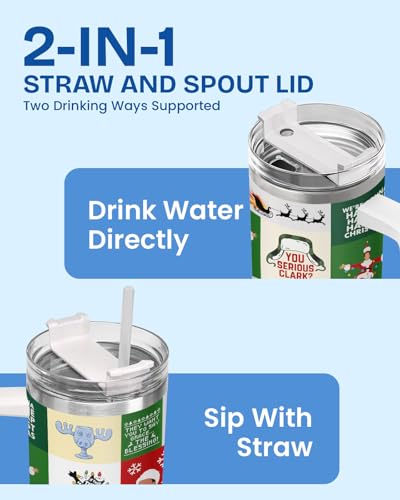 Funny Christmas Movie 40oz Tumbler with Handle & Straw - Holiday Gift Variation of THIS listing