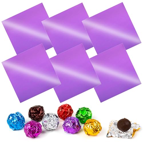 Purple Aluminum Foil Candy Wrappers 300pcs for Homemade Chocolate Bars