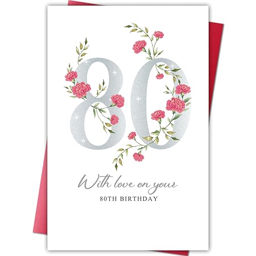 Elegant 80th Birthday Card for Men & Women - Thoughtful Gift