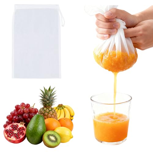Yookat 5PCS Reusable Nut Milk Bag 100 Mesh Fine Nylon Strainer