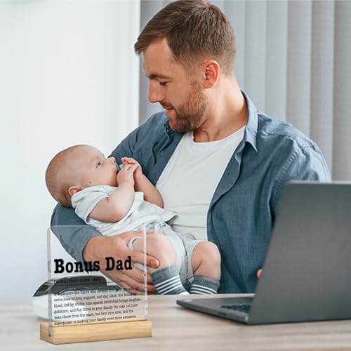 Bonus Dad Acrylic Decor | Perfect Gift for Stepdad | 4x4 Inches