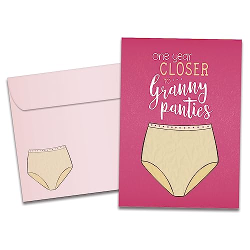Humorous Birthday Card with Matching Envelope - Granny Panties - 5x7