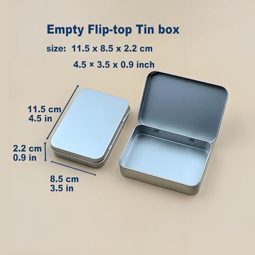 2-Pack Silver Hinged Tin Boxes 4.5" x 3.5" for Diamond Painting & Crafts